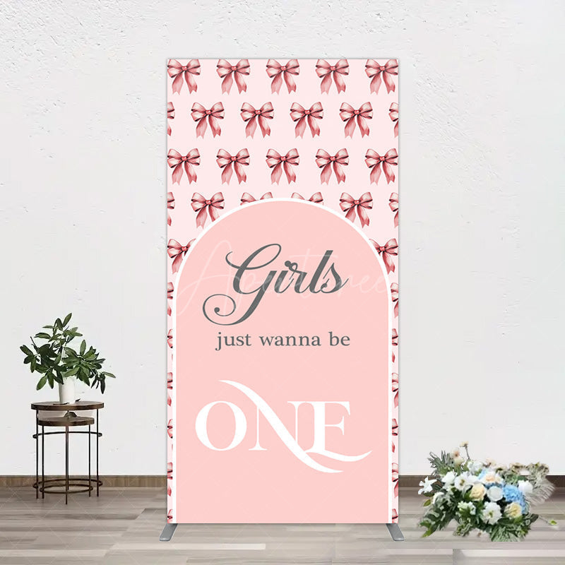 Aperturee - Aperturee Repeated Bow Girls Just Wanna Be One Rectangle Backdrop