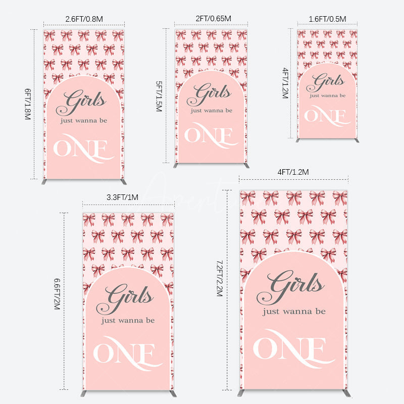 Aperturee - Aperturee Repeated Bow Girls Just Wanna Be One Rectangle Backdrop