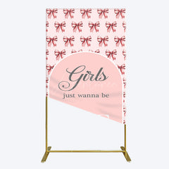 Aperturee - Aperturee Repeated Bow Girls Just Wanna Be One Rectangle Backdrop