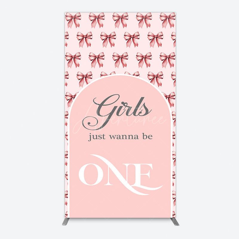 Aperturee - Aperturee Repeated Bow Girls Just Wanna Be One Rectangle Backdrop