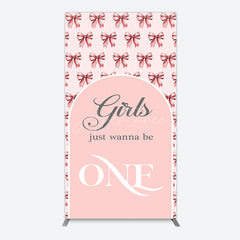 Aperturee - Aperturee Repeated Bow Girls Just Wanna Be One Rectangle Backdrop