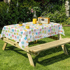 Aperturee - Aperturee Repeated Cute Eggs Easter Party Rectangle Tablecloth