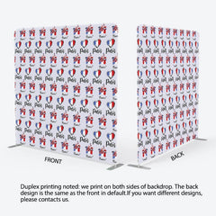Aperturee - Aperturee Repeated French Flag Heart Paris Pillow Case Backdrop