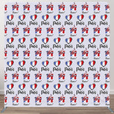 Aperturee - Aperturee Repeated French Flag Heart Paris Pillow Case Backdrop