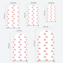 Aperturee - Aperturee Repeated Red Cherry Bow Tie Birthday Arch Backdrop
