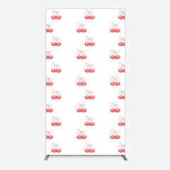 Aperturee - Aperturee Repeated Red Cherry Bow Tie Birthday Rectangle Backdrop