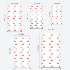 Aperturee - Aperturee Repeated Red Cherry Bow Tie Birthday Rectangle Backdrop