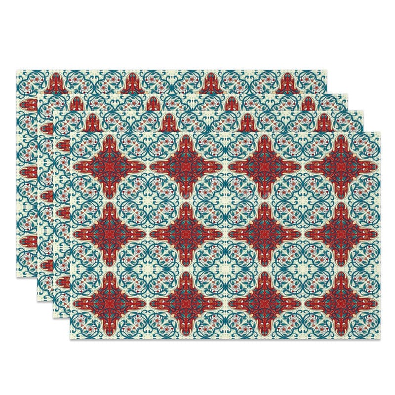 Aperturee - Aperturee Repeated Slovakia Patterns Sweet Set of 4 Placemats