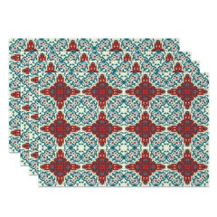 Aperturee - Aperturee Repeated Slovakia Patterns Sweet Set of 4 Placemats