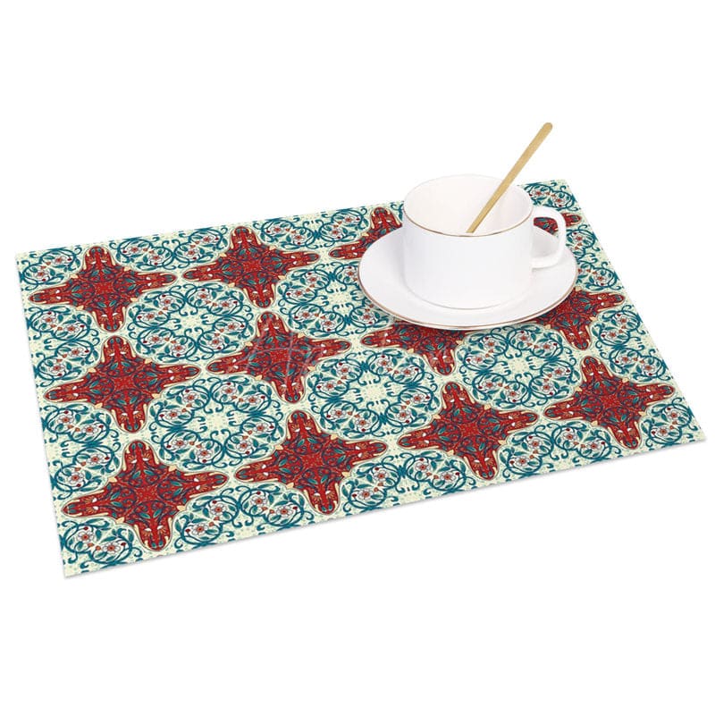 Aperturee - Aperturee Repeated Slovakia Patterns Sweet Set of 4 Placemats