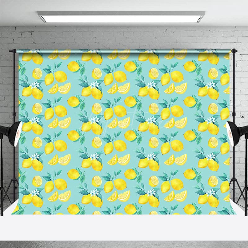 Aperturee - Aperturee Repetitive Fresh Summer Lemon Photography Backdrop