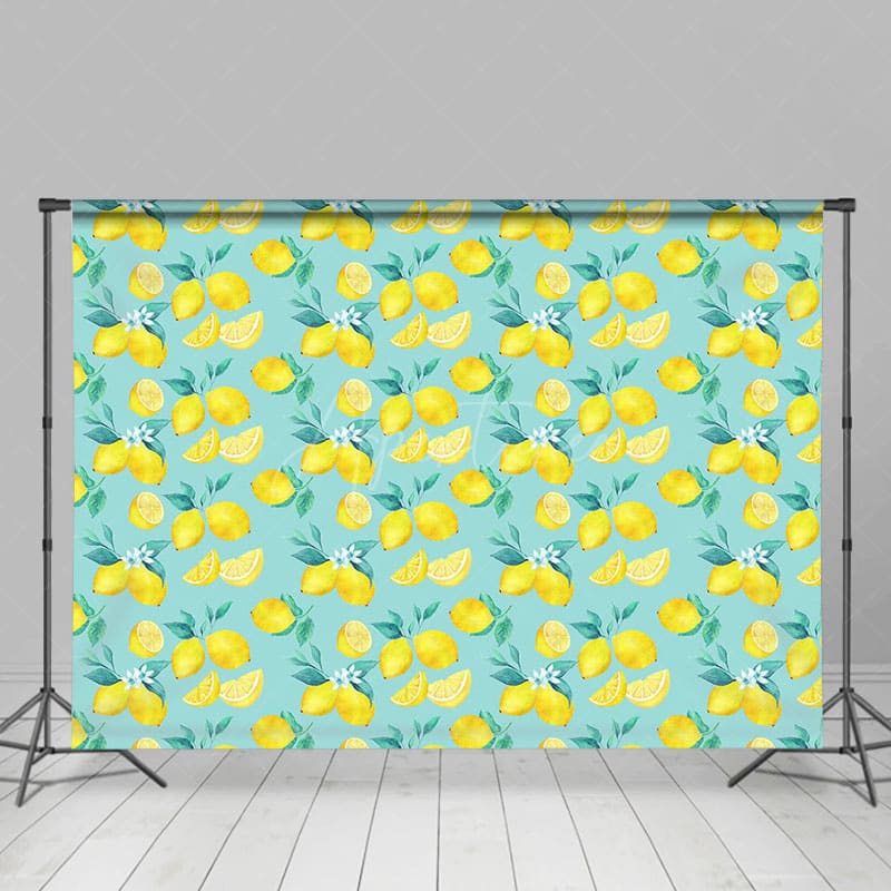Aperturee - Aperturee Repetitive Fresh Summer Lemon Photography Backdrop
