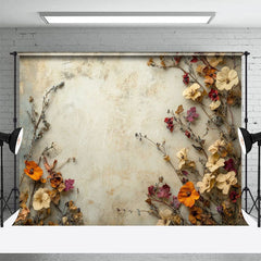 Aperturee - Aperturee Retro Abstract Beige Wall Dried Flower Photo Backdrop