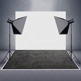 Aperturee - Aperturee Retro Abstract Black Grey Pattern Rubber Floor Mat