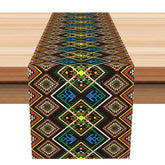 Aperturee - Aperturee Retro African Table Runner with Ethnic Geometric Pattern for Tribal and Bohemian Inspired Home Decor