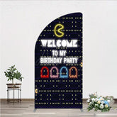 Aperturee Aperturee Retro Arcade Game Birthday Half Moon Arch Backdrop Inspired 80s Video Game Welcome to My Party Neon Sign Decor