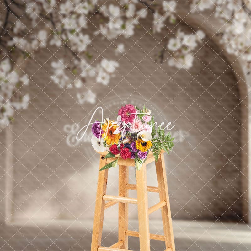Aperturee - Aperturee Retro Arch Wall Floral Wedding Backdrop For Photography