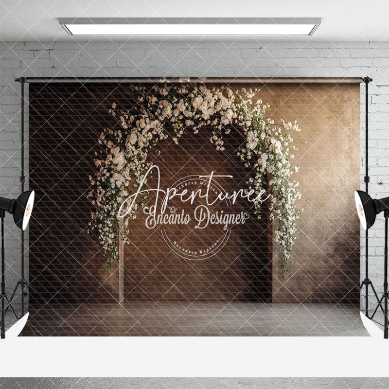 Aperturee - Aperturee Retro Arch Wall Floral Wedding Photography Backdrop