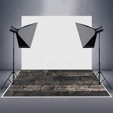 Aperturee - Aperturee Retro Black Grey Wood Grain Photo Rubber Floor Mat