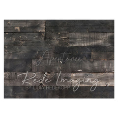 Aperturee - Aperturee Retro Black Grey Wood Grain Photo Rubber Floor Mat