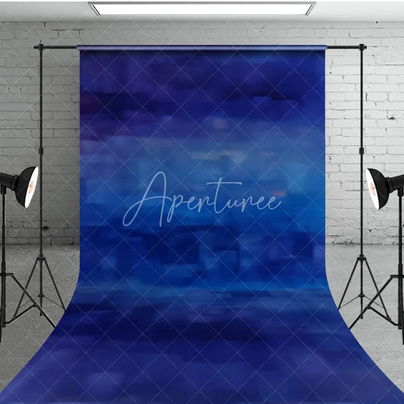 Aperturee - Aperturee Retro Blue Abstract Mottled 80s Boy Sweep Backdrop