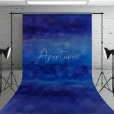 Aperturee - Aperturee Retro Blue Abstract Mottled 80s Boy Sweep Backdrop