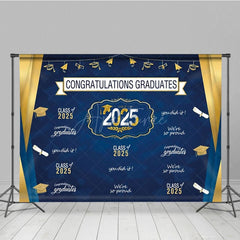Aperturee - Aperturee Retro Blue Step And Repeat Congrats Grad Backdrop