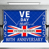 Aperturee - Aperturee Retro Blue Uk Flag Commemorates VE Day Backdrop