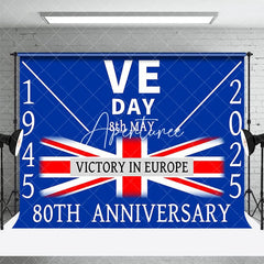 Aperturee - Aperturee Retro Blue Uk Flag Commemorates VE Day Backdrop