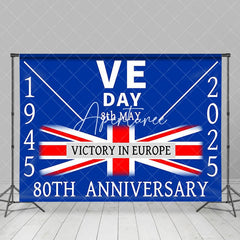 Aperturee - Aperturee Retro Blue Uk Flag Commemorates VE Day Backdrop