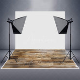 Aperturee - Aperturee Retro Brown Natural Wood Grain Rubber Floor Mat