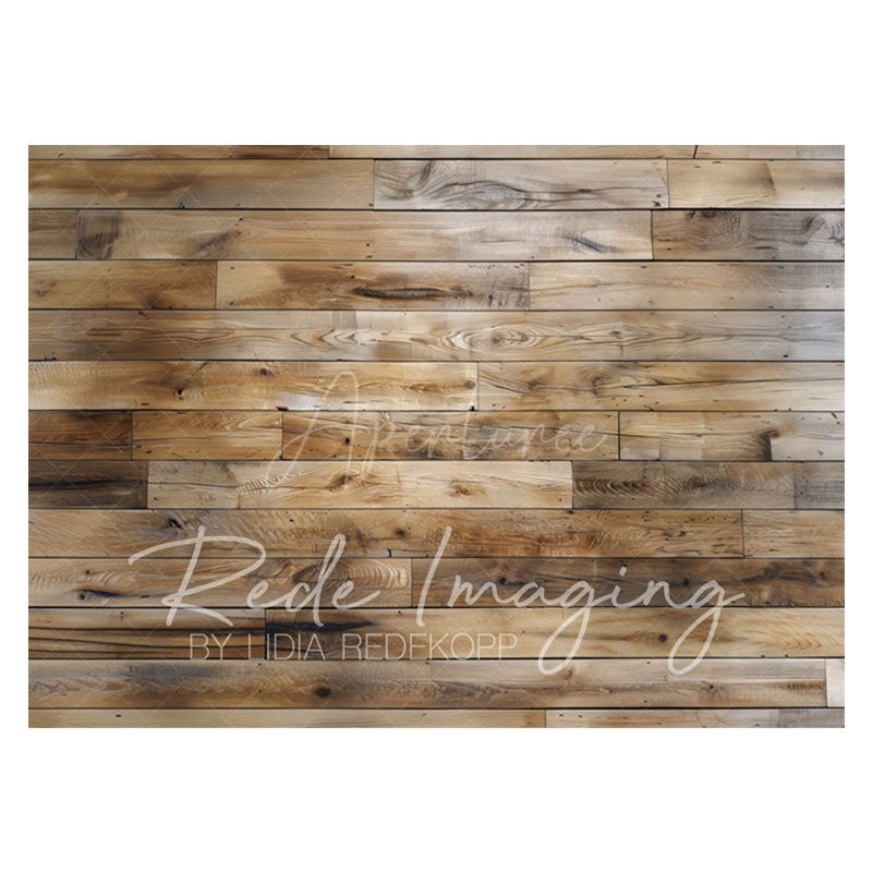 Aperturee - Aperturee Retro Brown Natural Wood Grain Rubber Floor Mat