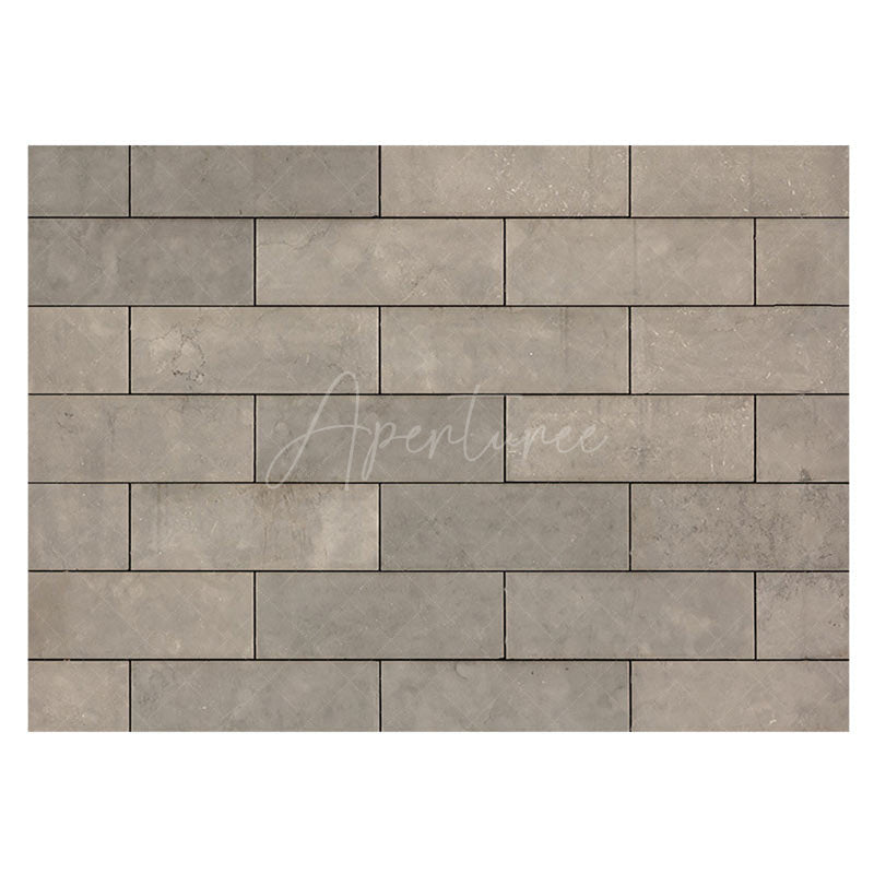 Aperturee - Aperturee Retro Brown Paving Stones Pattern Rubber Floor Mat