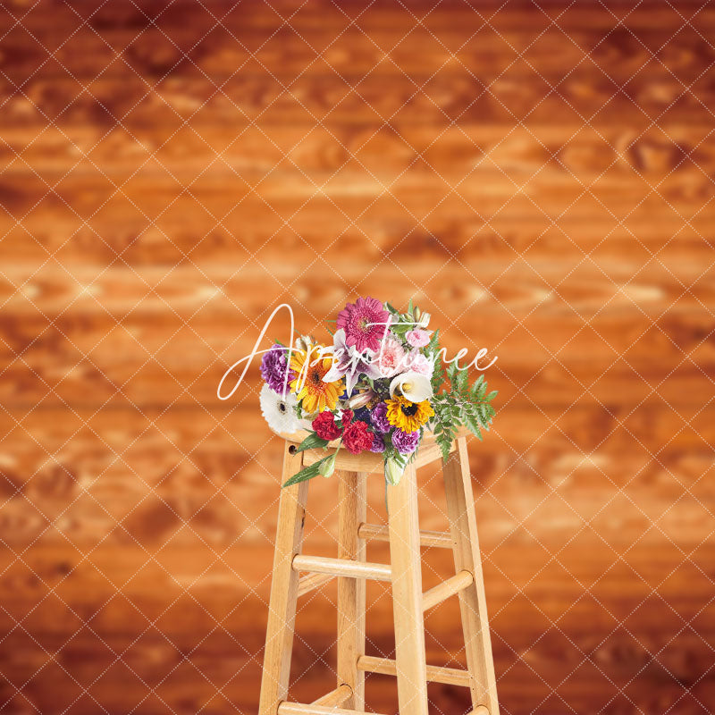 Aperturee - Aperturee Retro Brown Wood Grain Pattern Photography Backdrop