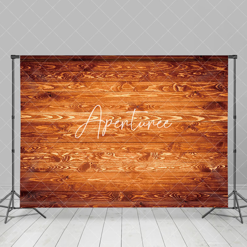 Aperturee - Aperturee Retro Brown Wood Grain Pattern Photography Backdrop