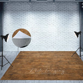 Aperturee - Aperturee Retro Brown Wooden Pattern Fabric Floor Backdrop