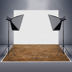 Aperturee - Aperturee Retro Brown Wooden Pattern Photo Rubber Floor Mat