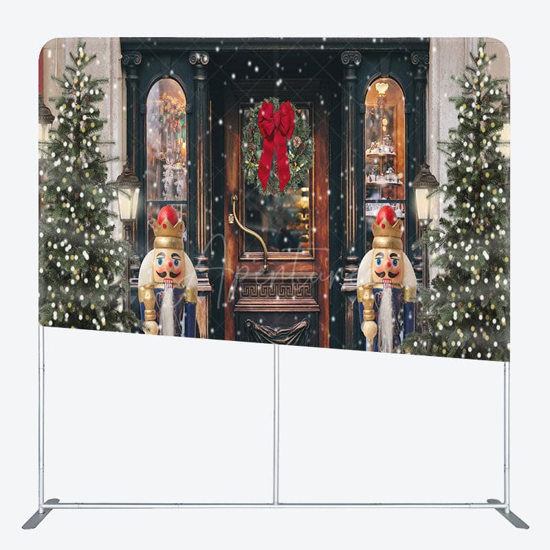 Aperturee - Aperturee Retro Christmas Door Double-Sided Square Backdrop