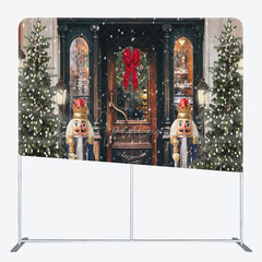 Aperturee - Aperturee Retro Christmas Door Double-Sided Square Backdrop