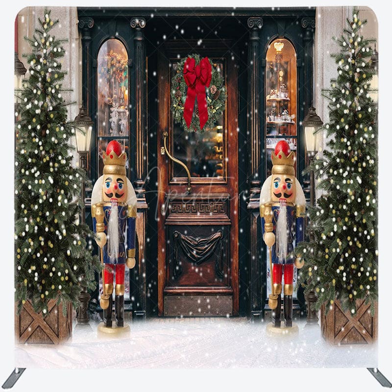 Aperturee - Aperturee Retro Christmas Door Double-Sided Square Backdrop