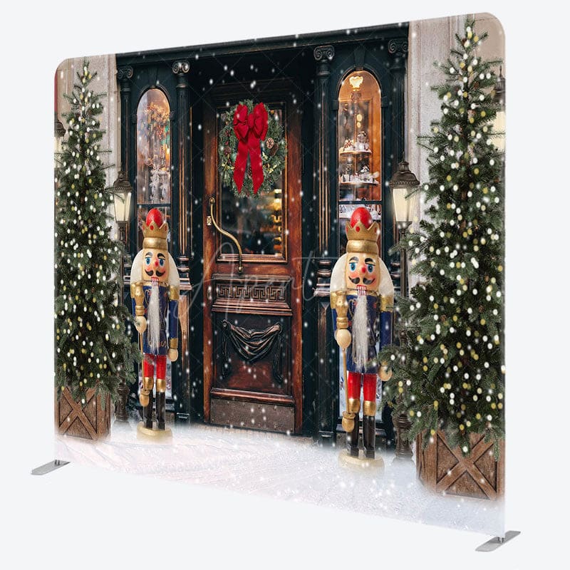 Aperturee - Aperturee Retro Christmas Door Double-Sided Square Backdrop