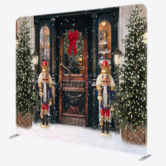 Aperturee - Aperturee Retro Christmas Door Double-Sided Square Backdrop