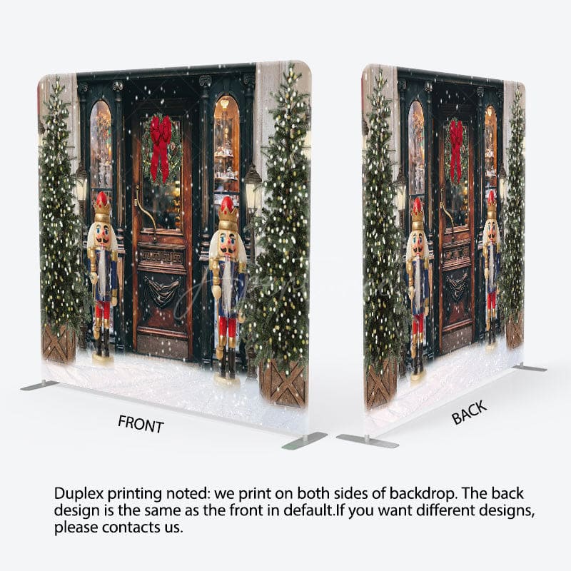 Aperturee - Aperturee Retro Christmas Door Double-Sided Square Backdrop