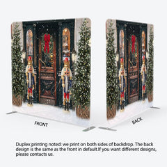 Aperturee - Aperturee Retro Christmas Door Double-Sided Square Backdrop