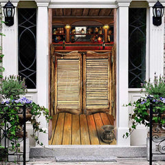Aperturee Aperturee Retro Cowboy Wooden Tavern Door Party Door Cover