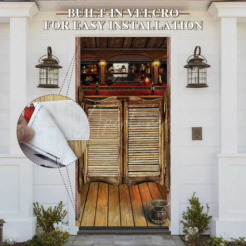 Aperturee Aperturee Retro Cowboy Wooden Tavern Door Party Door Cover