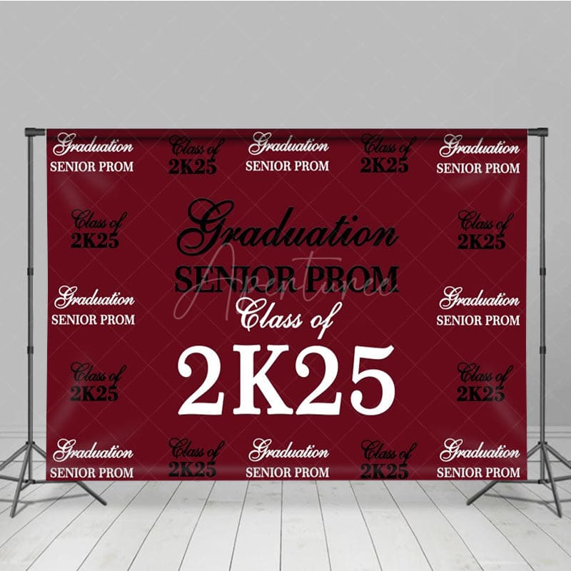 Aperturee - Aperturee Retro Dark Red Step And Repeat Graduation Backdrop