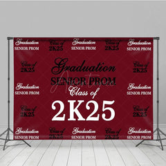Aperturee - Aperturee Retro Dark Red Step And Repeat Graduation Backdrop