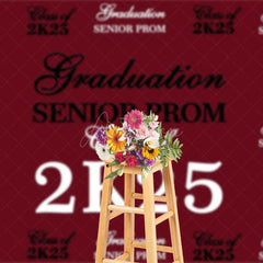 Aperturee - Aperturee Retro Dark Red Step And Repeat Graduation Backdrop