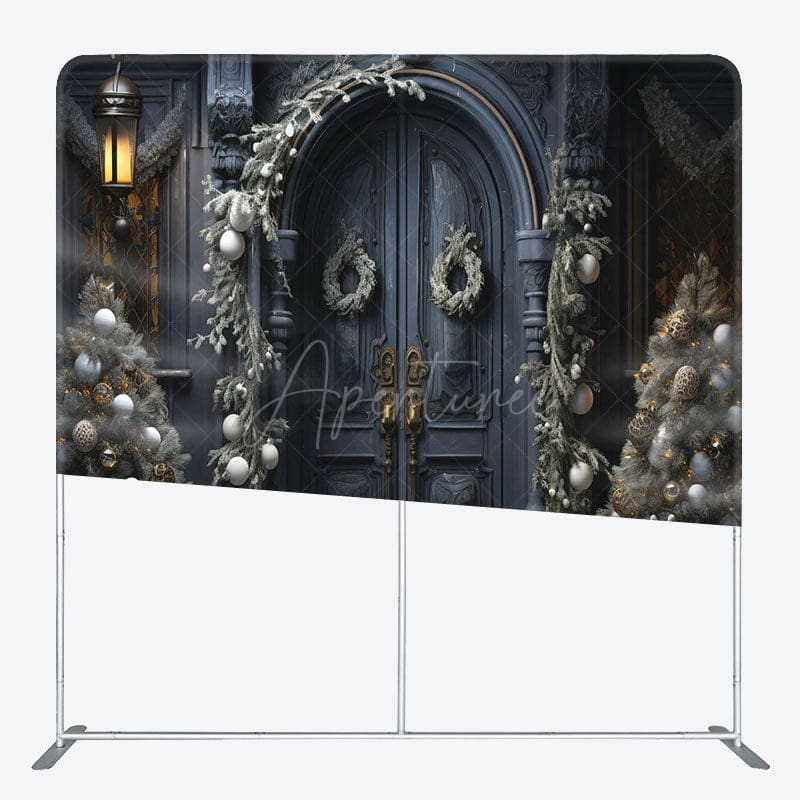 Aperturee - Aperturee Retro Door Gifts Christmas Tension Fabric Backdrop
